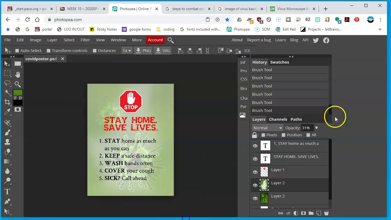 Create a poster using Photopea