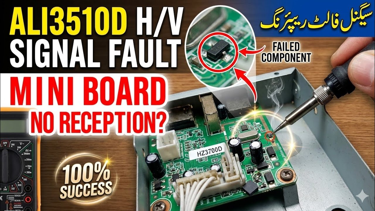 ALI3510D || MINI BOARD || H/V PROBLEM || HORIZONTAL OR VORTICAL FOULT REPAIR ||سیگنل فالٹ ریپئرنگ