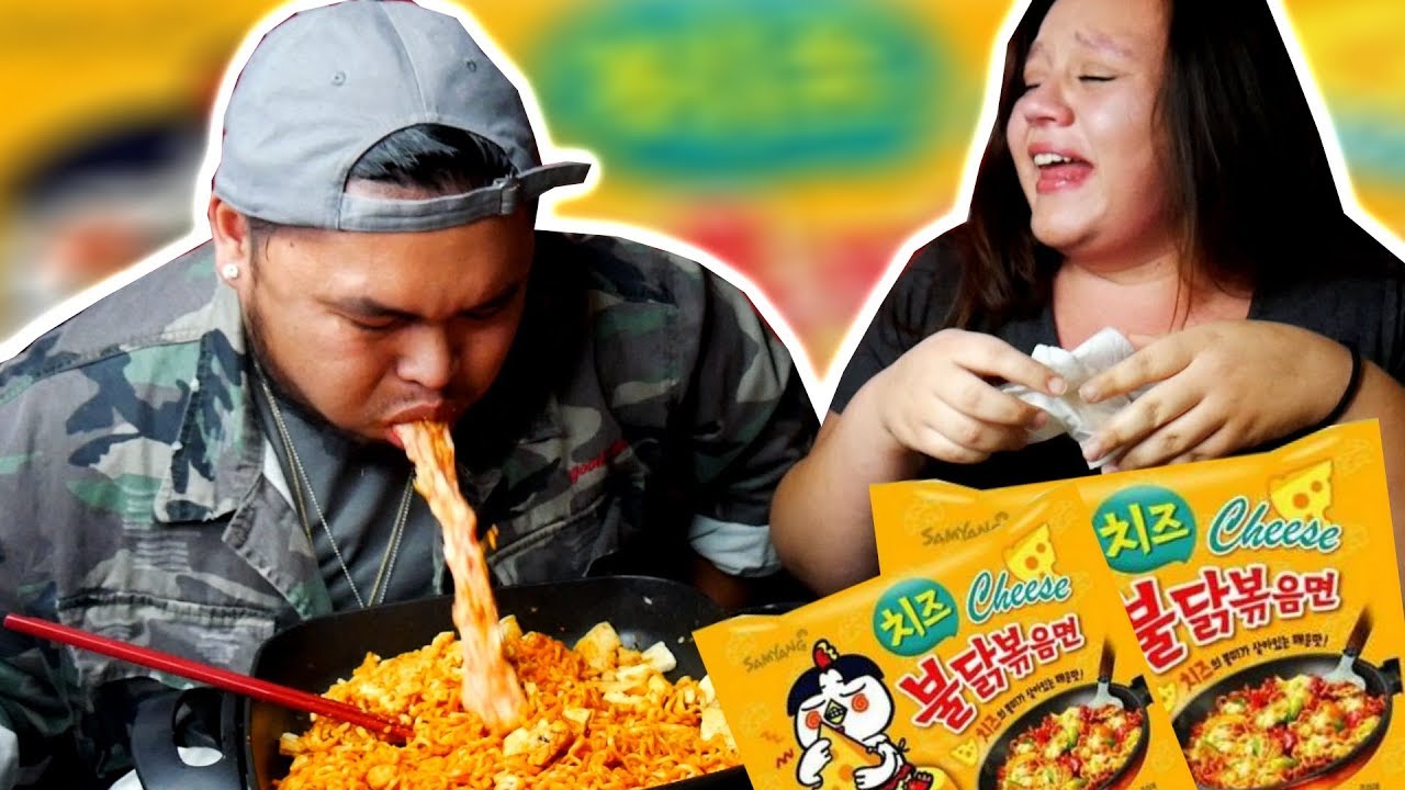 EXTREMELY CHEESY SUPER SPICY FIRE RAMEN NOODLE 먹방 | MUKBANG GONE WRONG! | HE THREW UP!