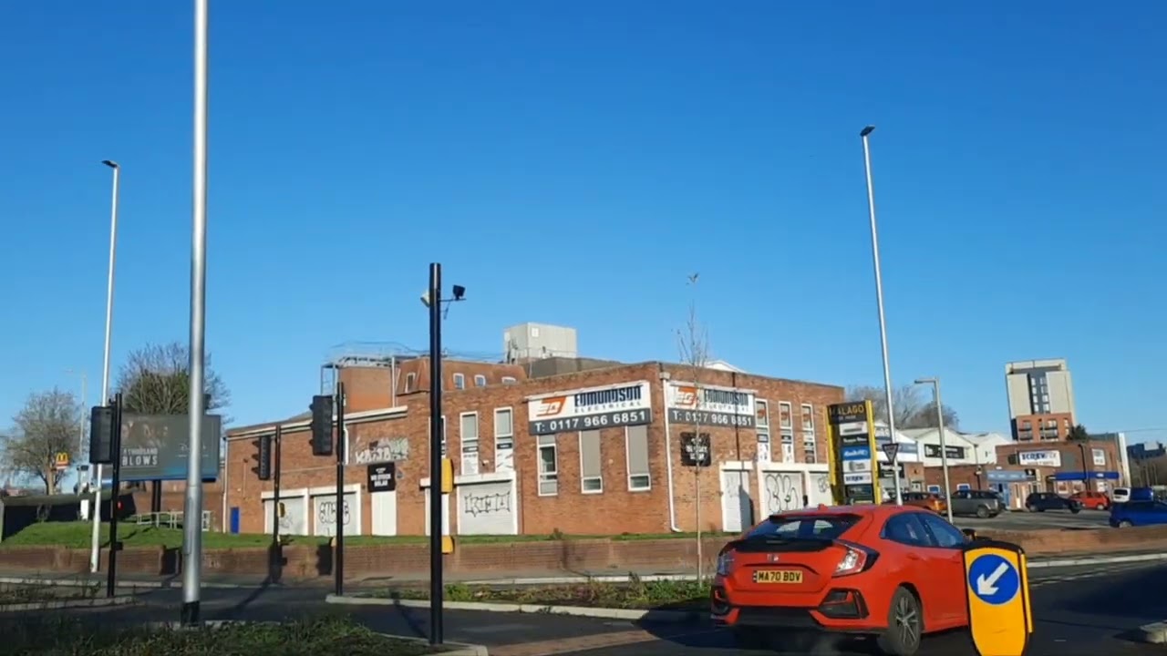 Driving through Bristol Town 