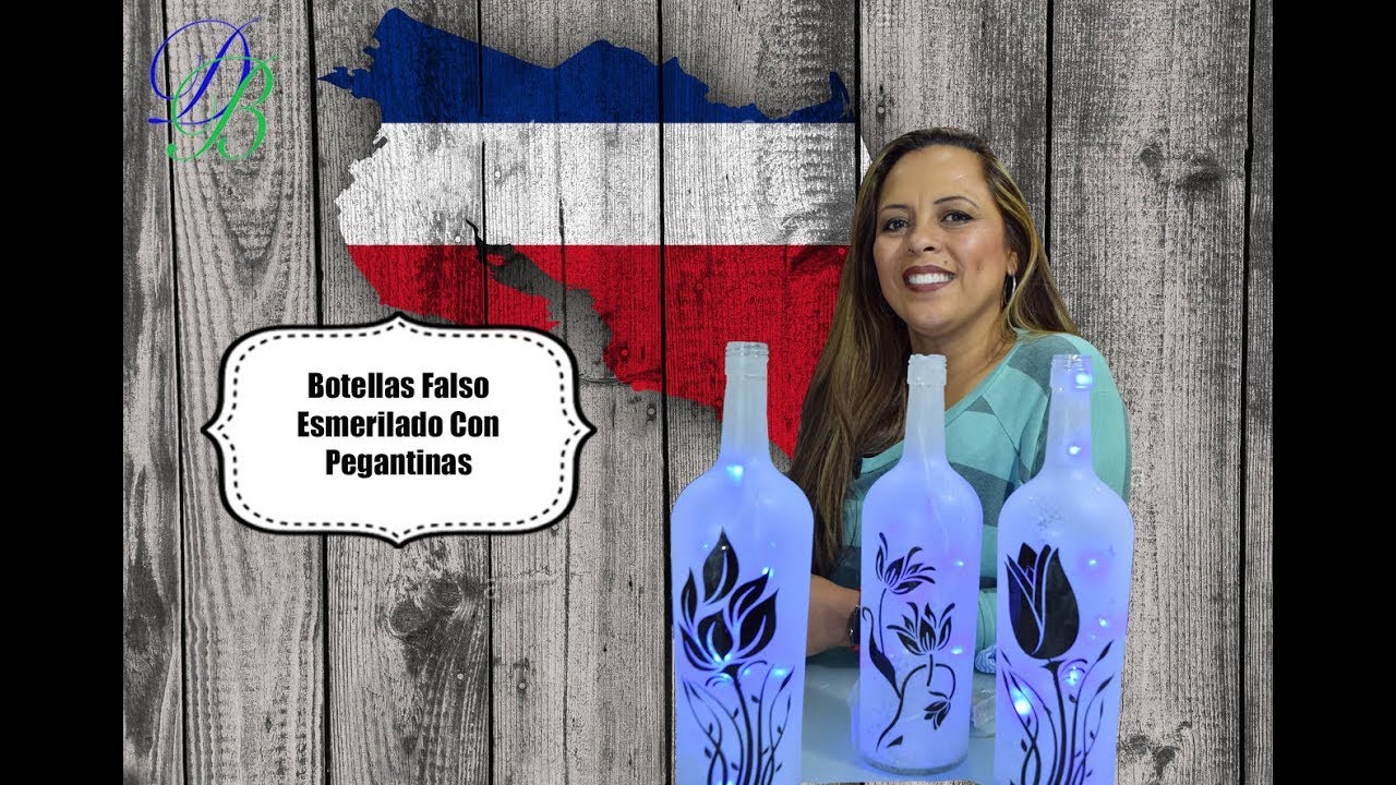 Botellas Esmeriladas con Pegatinas Diy Frosted Bottles with Stickers