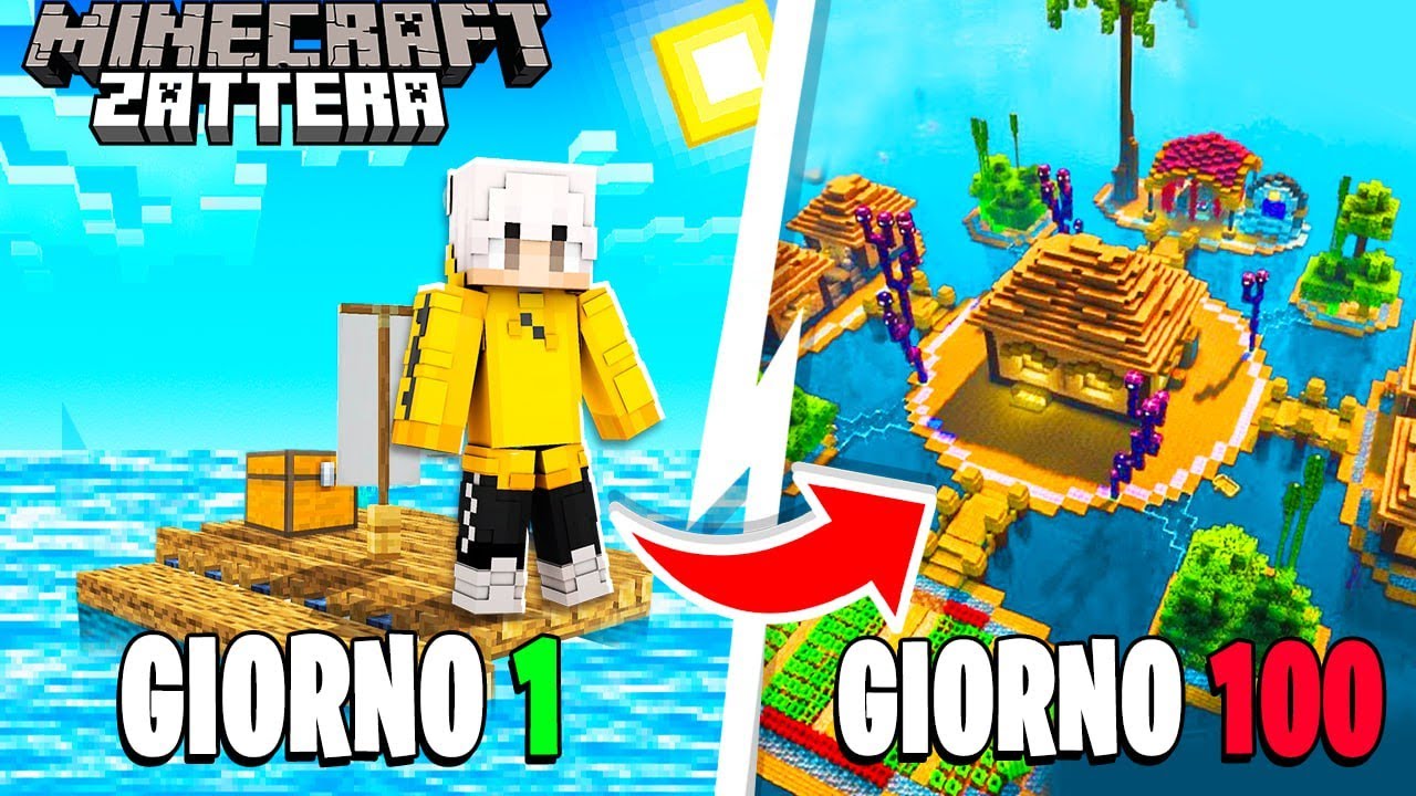 SOPRAVVIVO 100 GIORNI su una ZATTERA in MINECRAFT