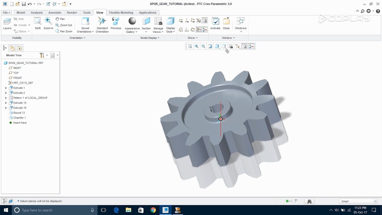 How to make Spur gear || Creo 3.0 Tutorial