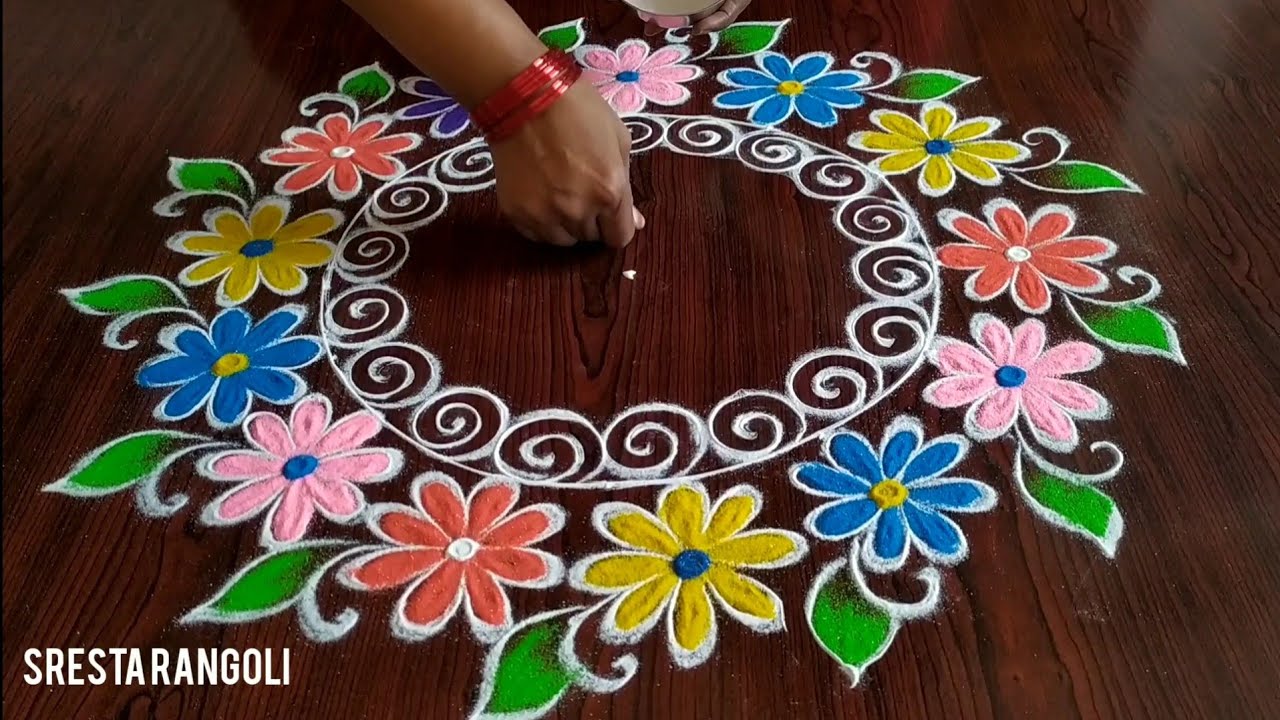 Navaratri Special Muggu only (3) dot's // Dussehra Muggulu //