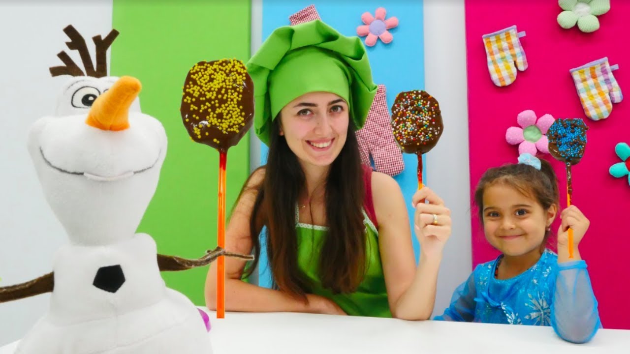 Karlar Ülkesi Olaf için kivili dondurma. Mini Mutfak