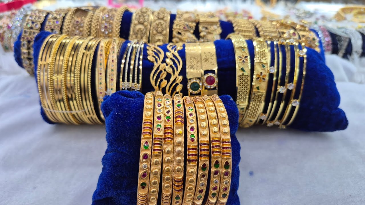 Daily wear Gold look premium Micropolish and Anti-Tarnish Bangles (9560055617) #shivajewel #gold 