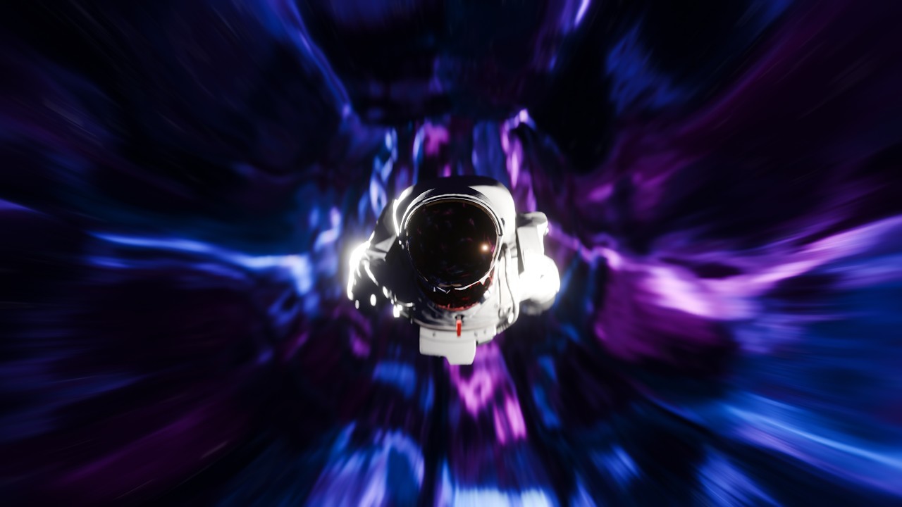 Astronaut Traveling Through Hyperspace - 1 Hour - 4K - HD - Live Wallpaper - Screensaver