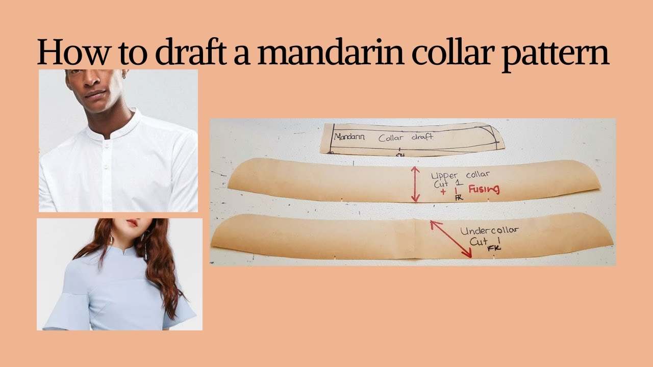 How to draft a mandarin collar pattern/ Nehru collar/ Chinese collar.