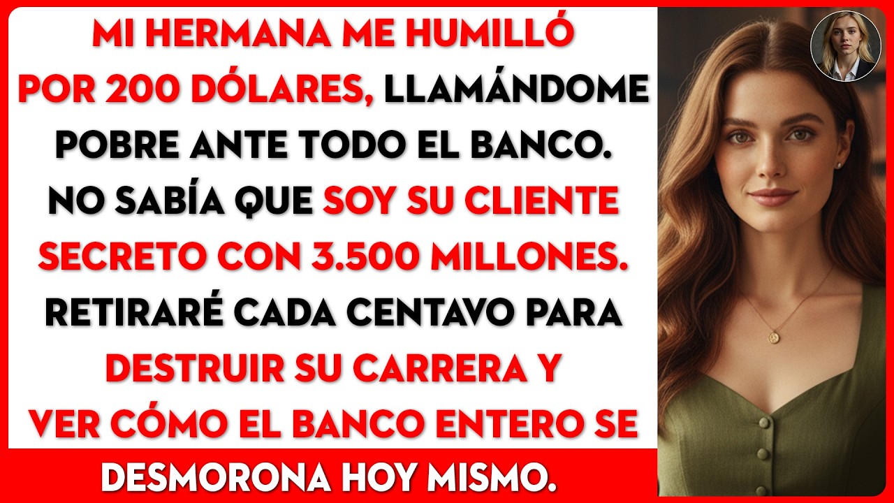 Mi hermana me llamó pobre por $200. Retiré $3.5B y toda la sucursal entró en pánico.