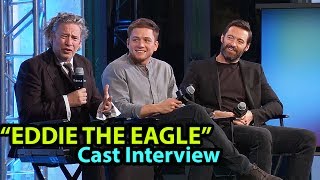Hugh Jackman, Taron Egerton & D. Fletcher Interview | EDDIE THE EAGLE Movie Cast | Feb 24t