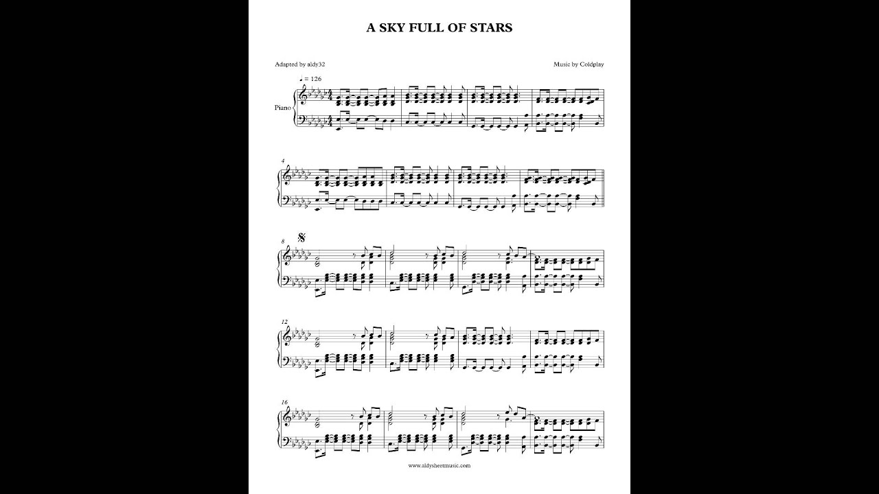 Coldplay - A Sky Full of Stars (Piano Cover + Sheet music) by Aldy