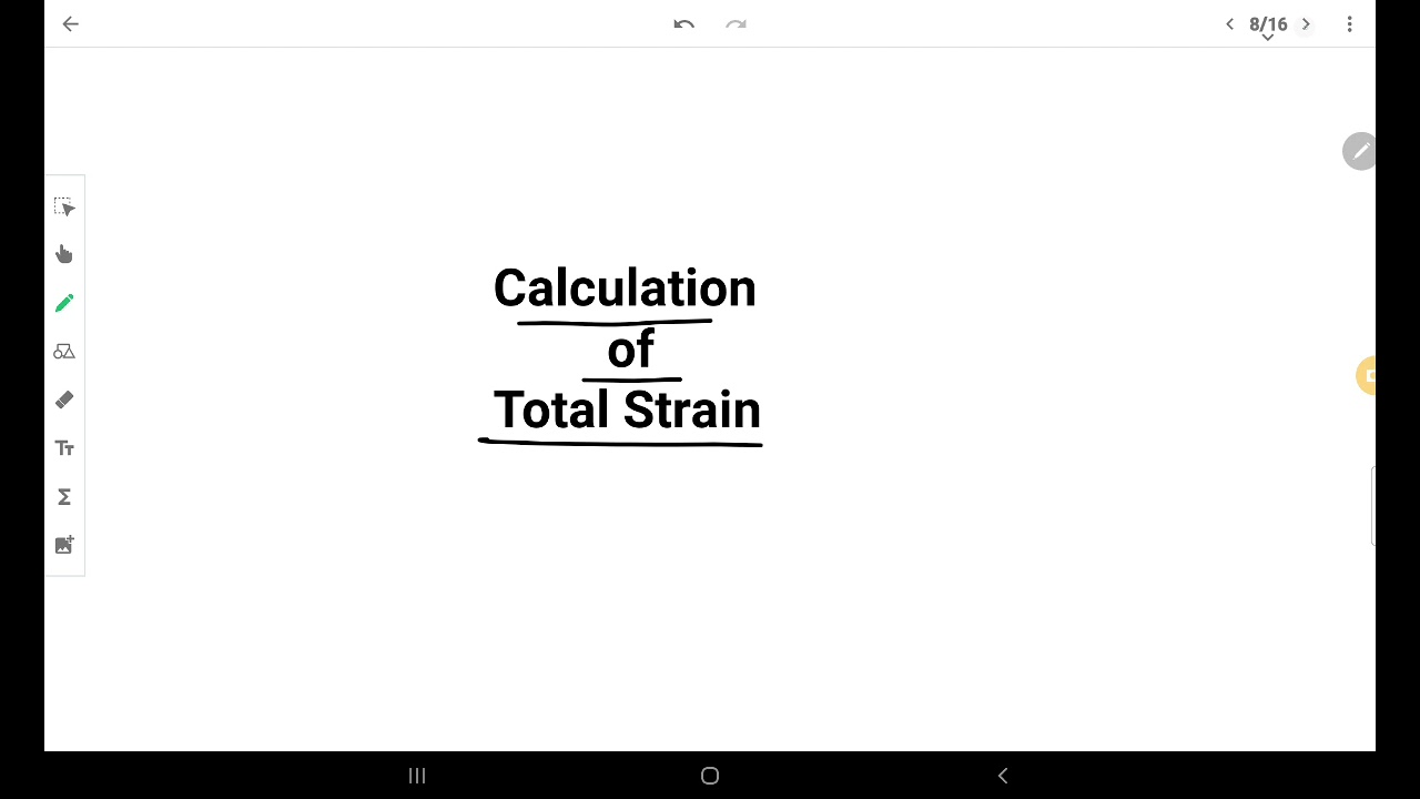 Calculation of Total Strain (Volumetric Strain)
