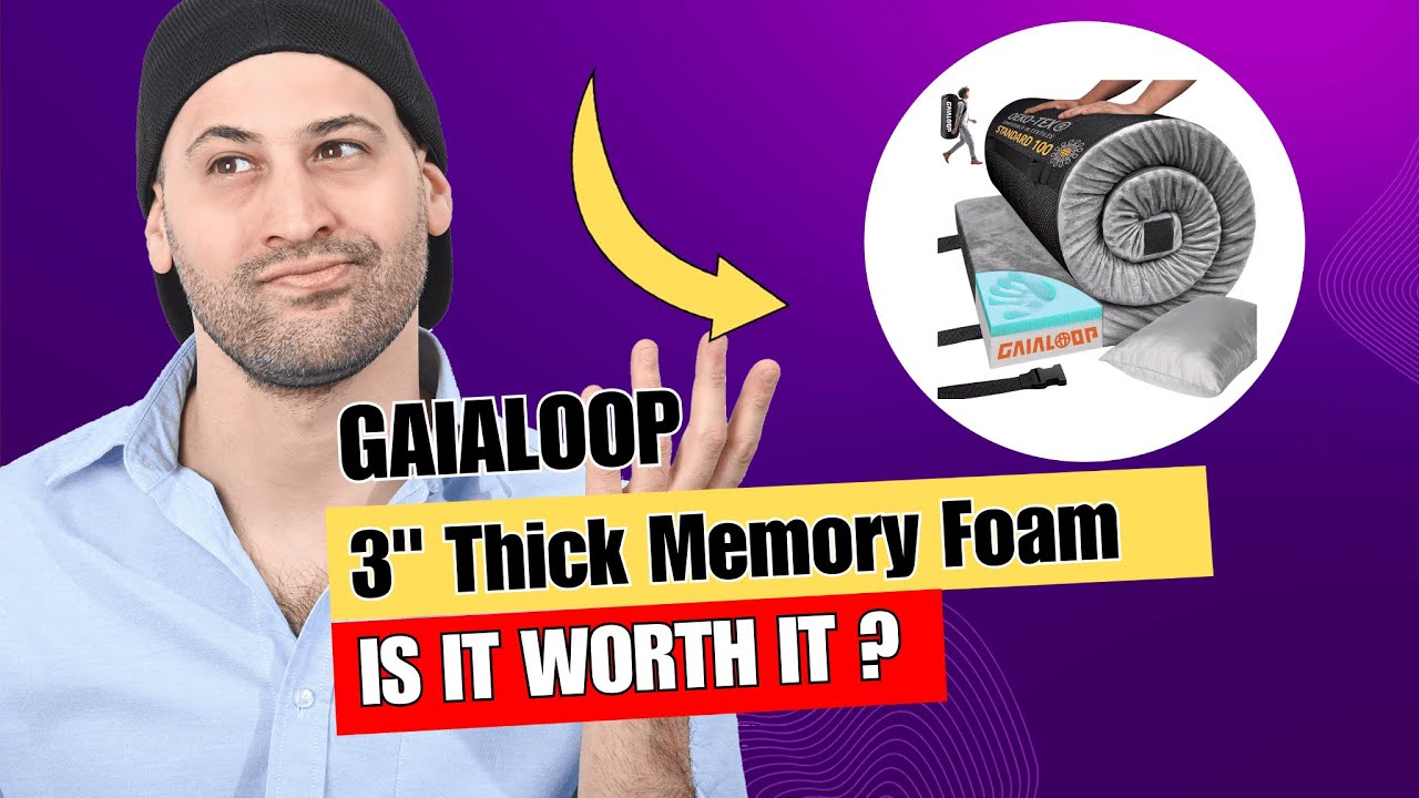 3 Inch GAIALOOP Thick Memory Foam Camping Mattress Sleeping Pad [Car/Tent/Cot]