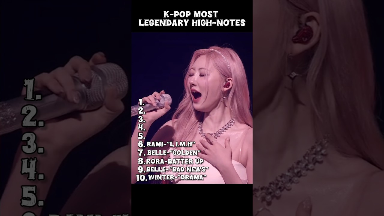 TOP 10 K-POP MOST LEGENDARY HIGH-NOTES PT2 #blackpink #bts #babymonster #shorts #fypシ