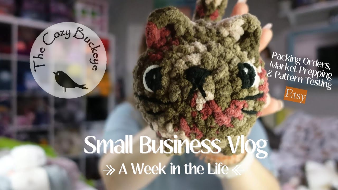 SMALL BUSINESS VLOG #009 / CROCHET MARKET PREPPING / PATTERN TESTING & PACKING ORDERS