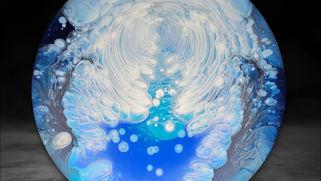 271 WOW! Fluid Art Cloud Pour all blues and This Little Piggy  Unicorn 🦄 😍