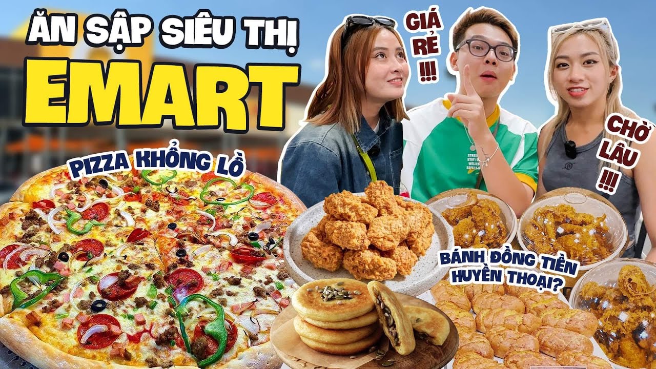 Ăn sạch EMART Quận 2!!!: b&aacute;nh đồng tiền hot TikTok, pizza khổng lồ,&hellip; gi&aacute; si&ecirc;u rẻ, vị ra sao??