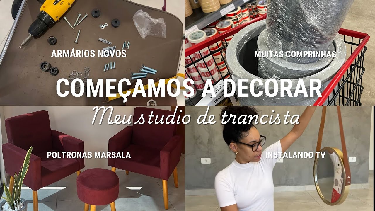 DECORAÇÃO DO MEU STUDIO NOVO  DE TRANCISTA | Comprinhas | Instalações e montagens | Parte 3