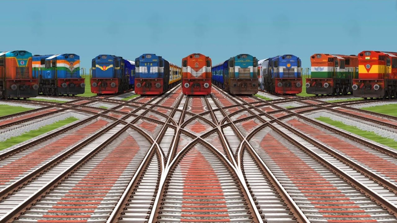 Nine Top Trains In India Diesel Engine Bhartiya || Railgadis Daimond At On Bumpy 3d Gameplay ✡️