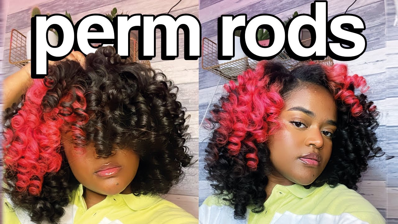 my first perm rod set - 3b/3c natural hair.
