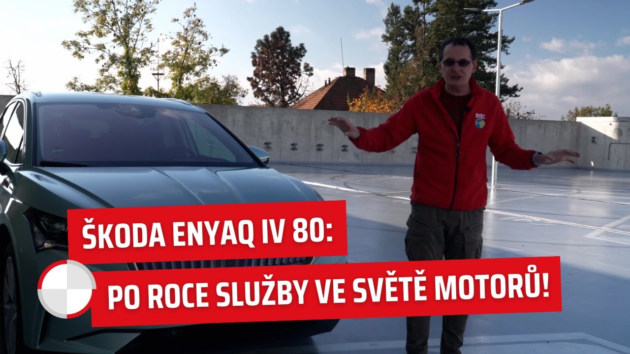 Martin Vaculík a Škoda Enyaq iV 80 po roce služby ve Světě motorů.