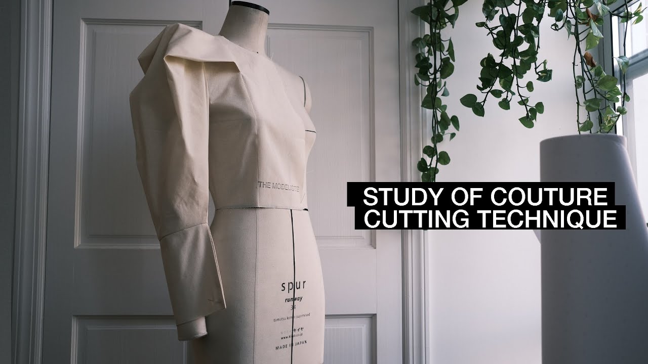 【Fashion Study of Shape 12】  HOW TO MAKE COUTURE CUT SLEEVE | PATTERN MAKING & DRAPING DEMO