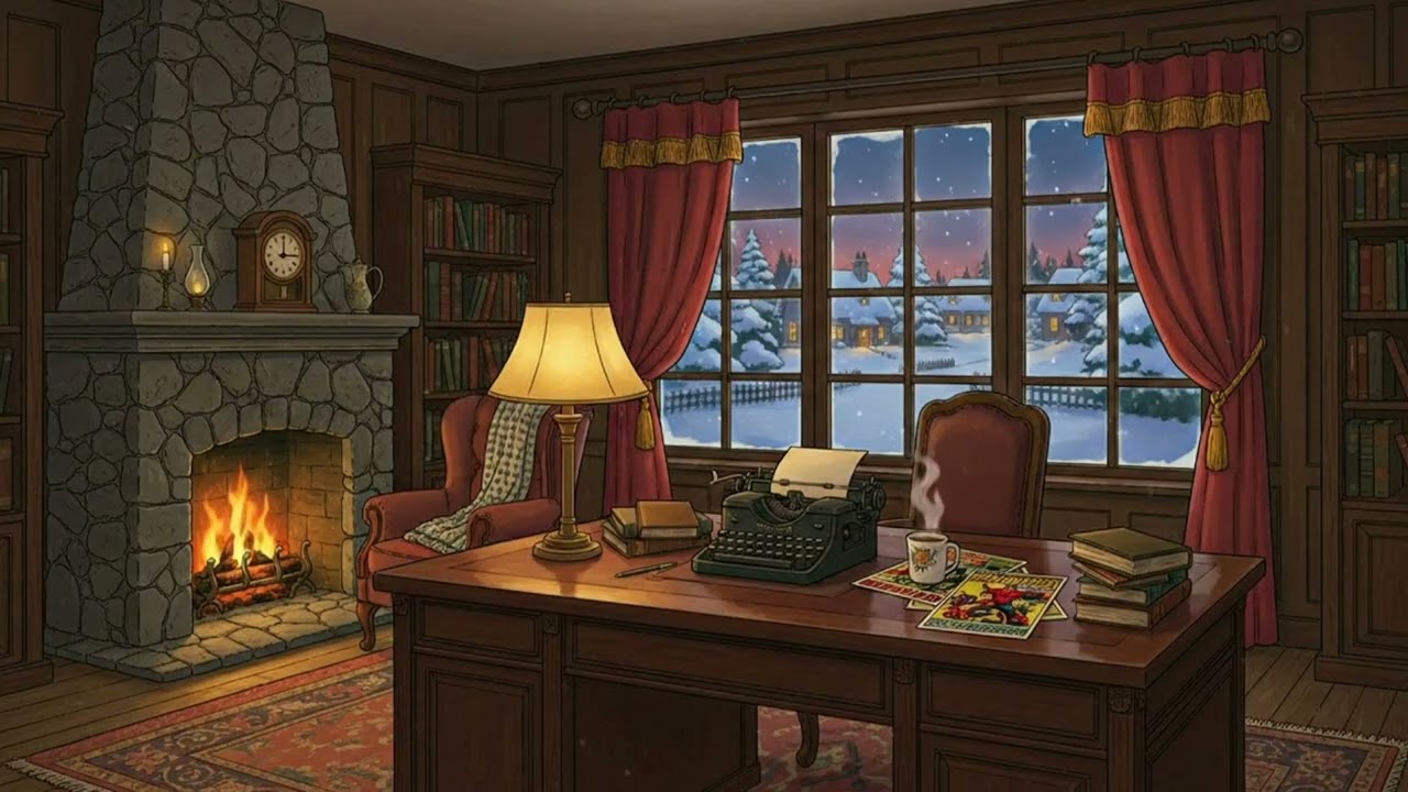 1940s Swing Era Music Playing in Another Room | Warm Vintage Winter Jazz Ambience
