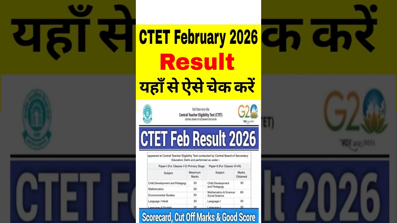 CTET Result 2026 Out | CTET Result 2026 Kaise Dekhe ? How to Check CTET Result 2026 Paper 1 & 2