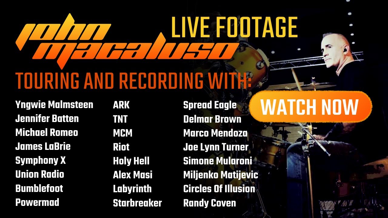 Drummer John Macaluso  LIVE Footage Touring & Recording Studio