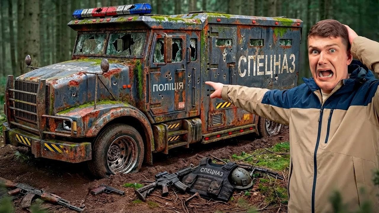 Поліцейський фургон спецслужб посеред лісу! Як він сюди потрапив?