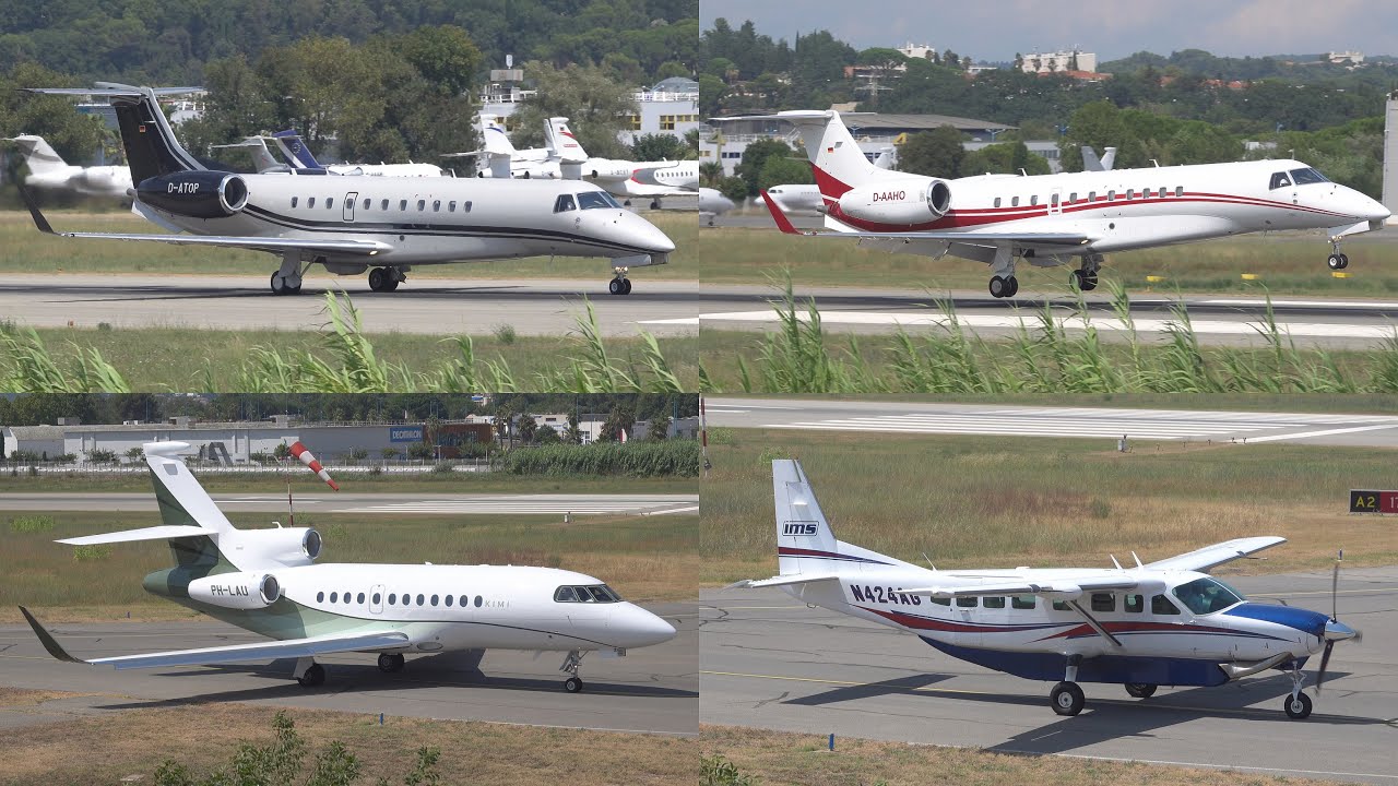 Bizjets | Spotting at Cannes | 4th August 2024 [4K]