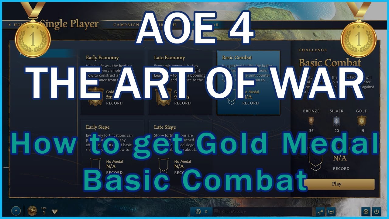 Age of Empires 4 - How to get Gold Medal in Basic Combat challenge (Art of War)