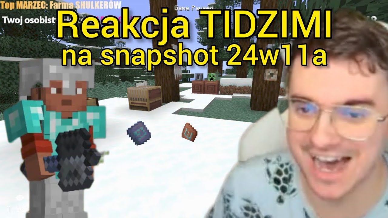 Reakcja TIDZIMI na NOWĄ BROŃ w Minecraft Snapshot 24w11a!