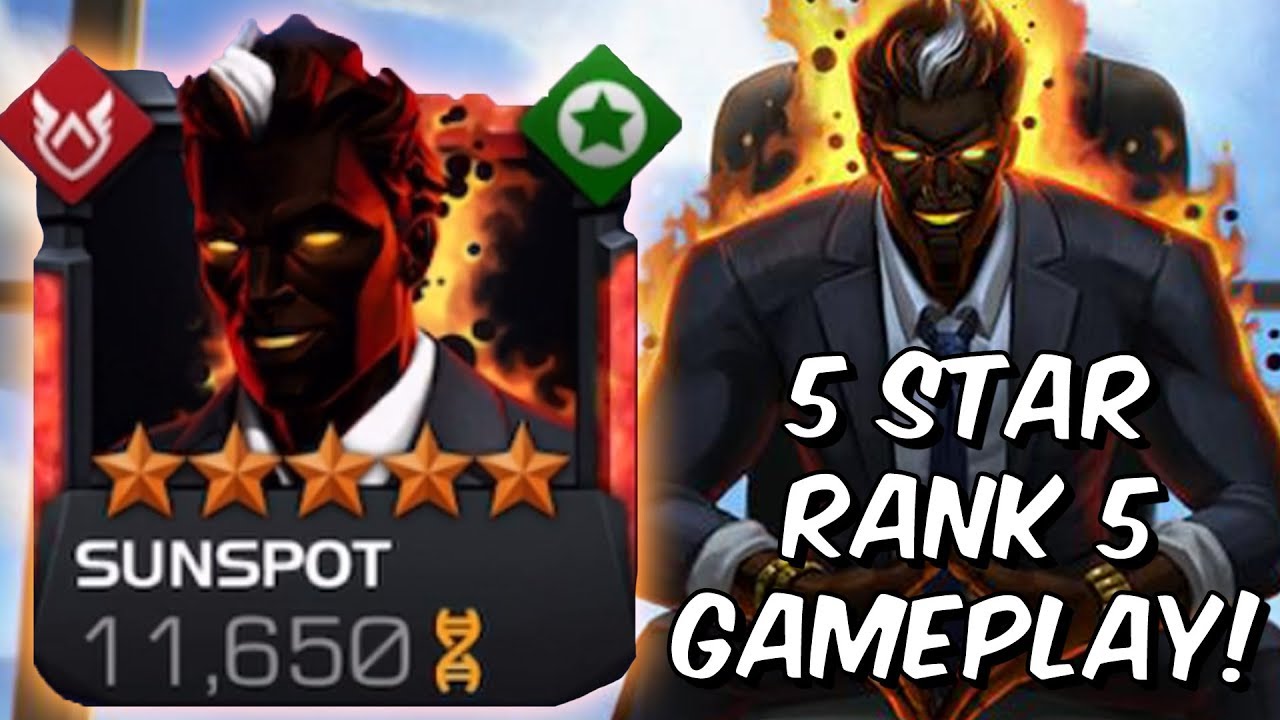 5 Star Sunspot Rank 5 Rank Up & Gameplay! - Realm Of Legends & Act 6 - Marvel Contest of Champions