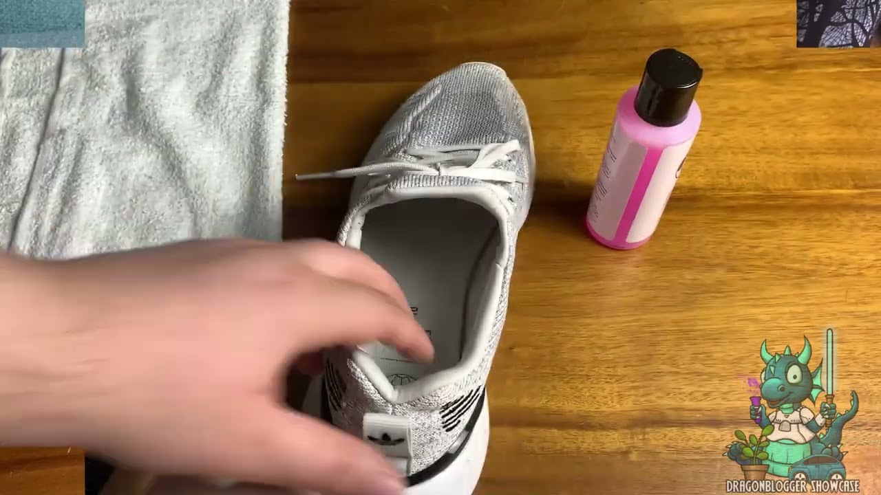 Cleaning Sneakers with Pink Miracle Shoe Cleaner