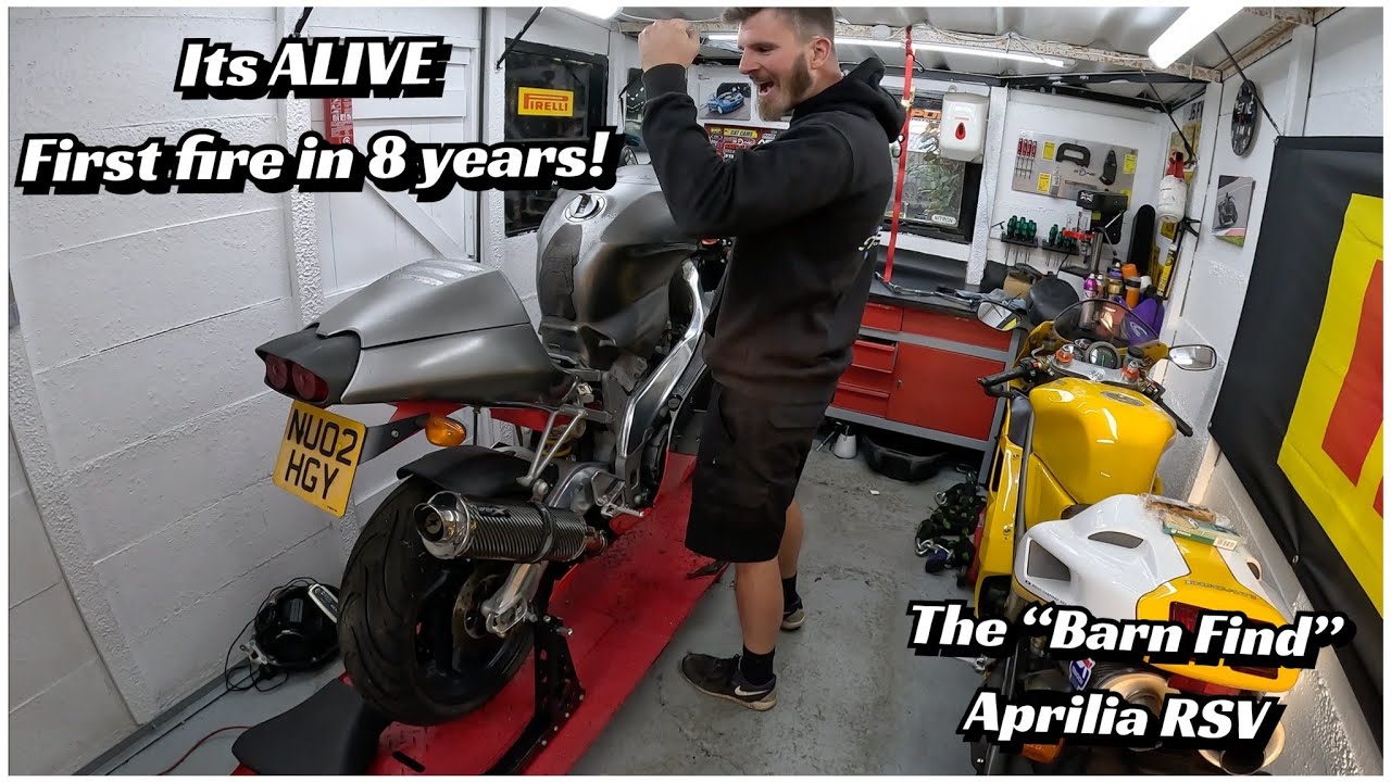 Проект Barn Find Motorcycle - заброшенный Aprilia RSV 2002 года запускается впервые за 8 лет!