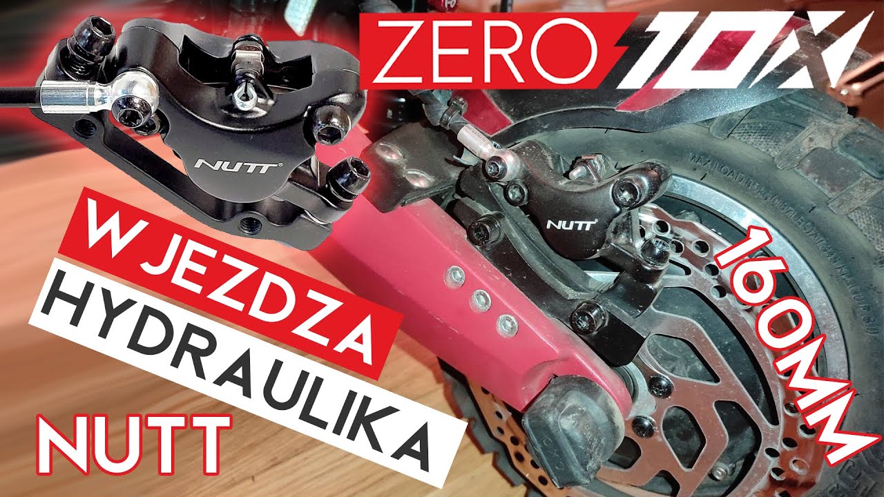 Hamulce hydrauliczne NUTT i tarcza 160mm, montaż na Zero 10X