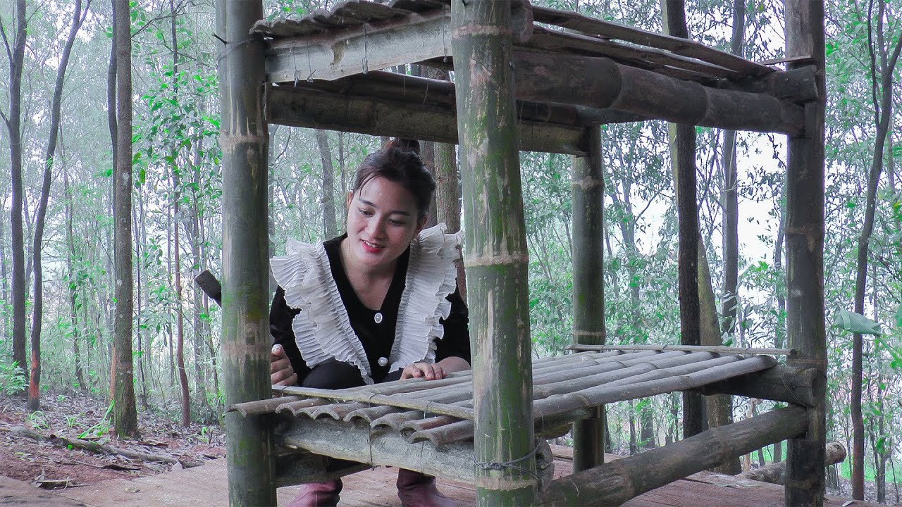 Harvesting Bamboo in the Forest, Making a Shelf for Bowls - Spring Crop Care, Building New Life