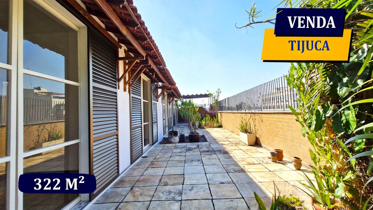 TIJUCA JUNTO PRAÇA XAVIER DE BRITO SENSACIONAL COBERTURA ÚNICA LINEAR 322M2 5 QUARTOS INDEVASSÁVEL