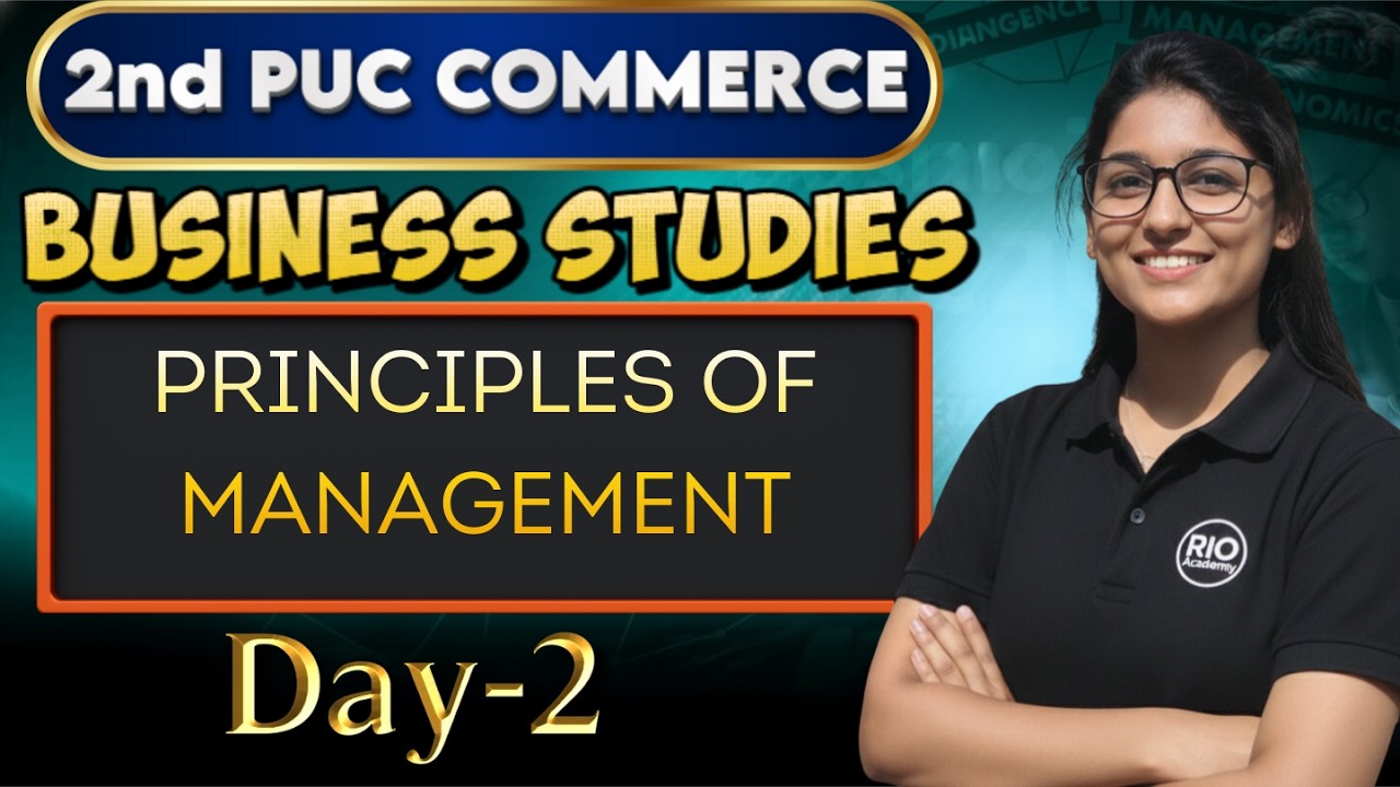 2nd PUC  Business Studies | Principal of management  part-2 | Exams 2026  #pucexam