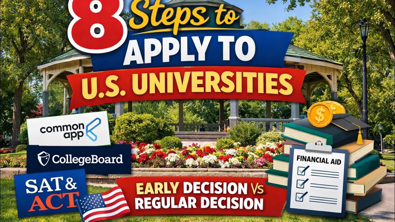 8 Simple Steps to Apply to USA Universities | Undergraduate Guide-CommonApp, SAT, ACT Financial Aid