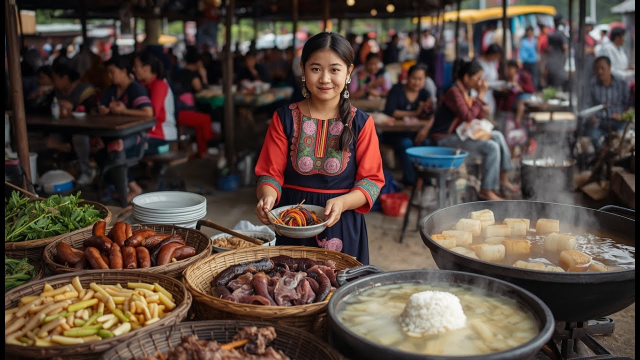 You will be surprised by the bustling scene at the highland market of Lao Cai, Vietnam