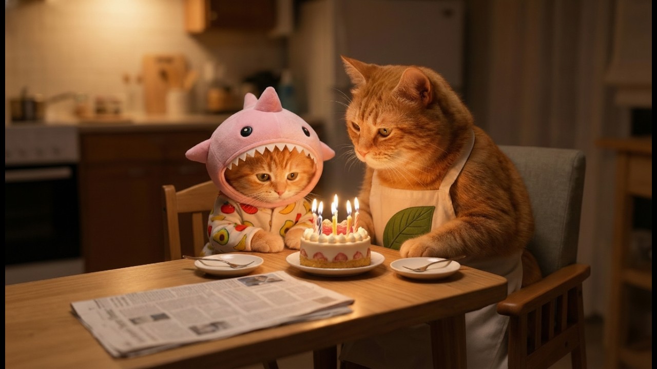 A Simple Birthday of Ginger Kitten, Full of Love  Mama Cat Story 🐱✨🎂
