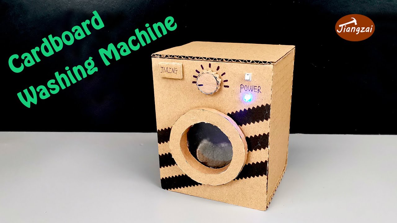 How To Make a Washing Machine From Cardboard | DIY cardboard crafts
