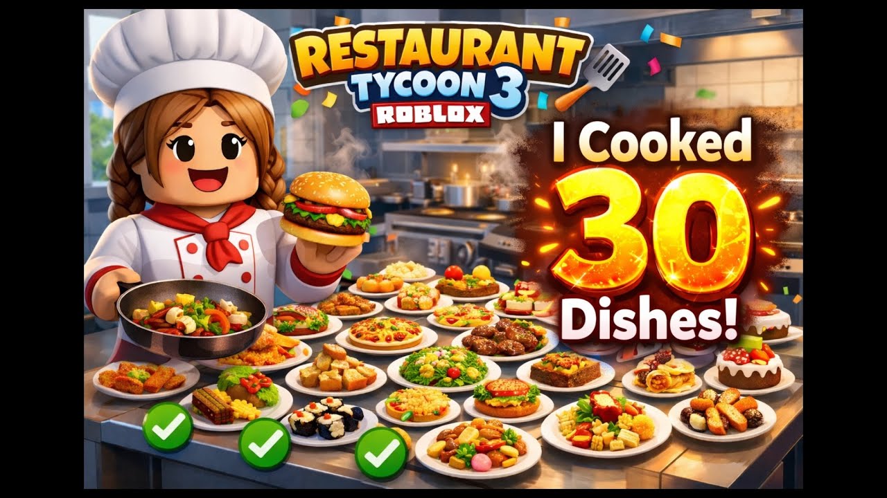 #roblox 30 Dishes Challenge! | Restaurant Tycoon 3 😱