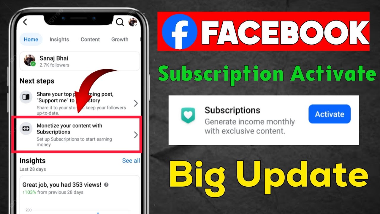 Facebook Subscription Activate | Facebook Subscription Update | Subscription Activate Facebook