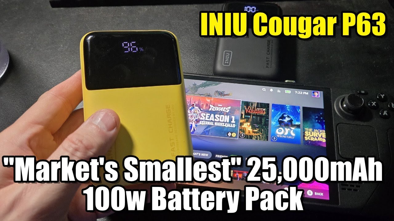 Steam Deck: INIU Cougar P63 100w 25,000mAh 