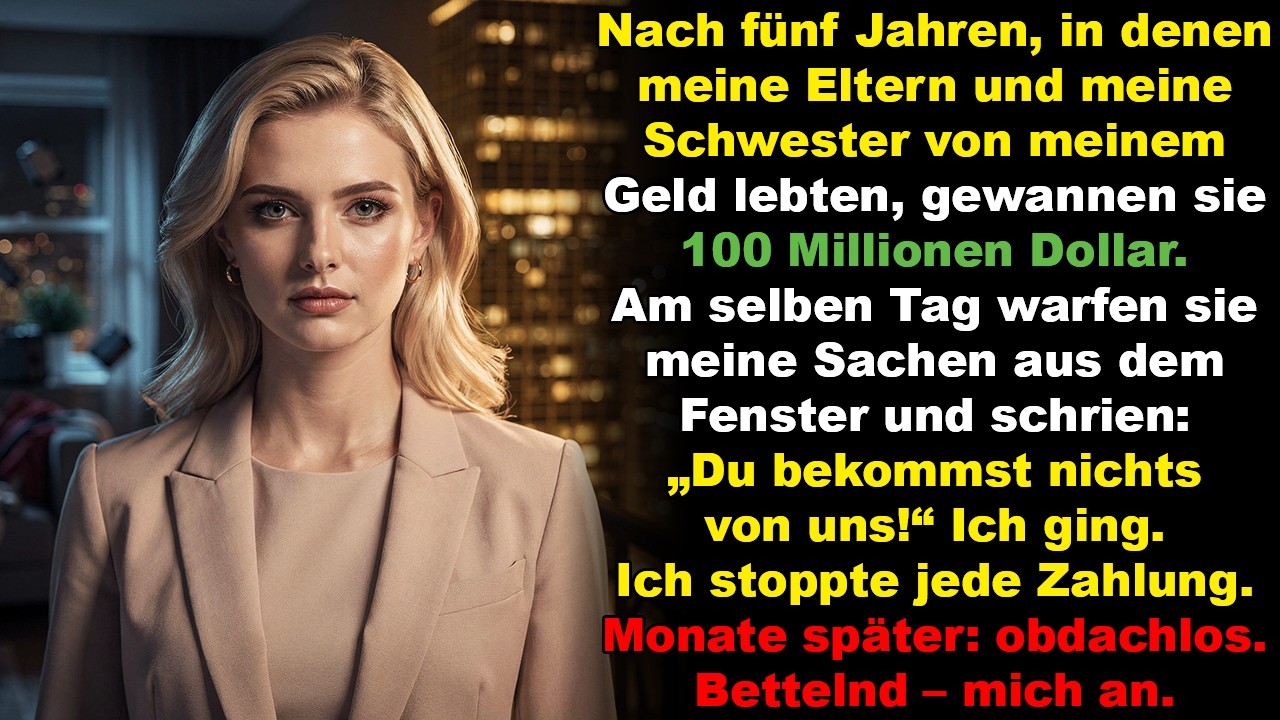 Meine Familie warf mich raus, nachdem meine Schwester 100 Mio. gewann – das Karma traf sie brutal.