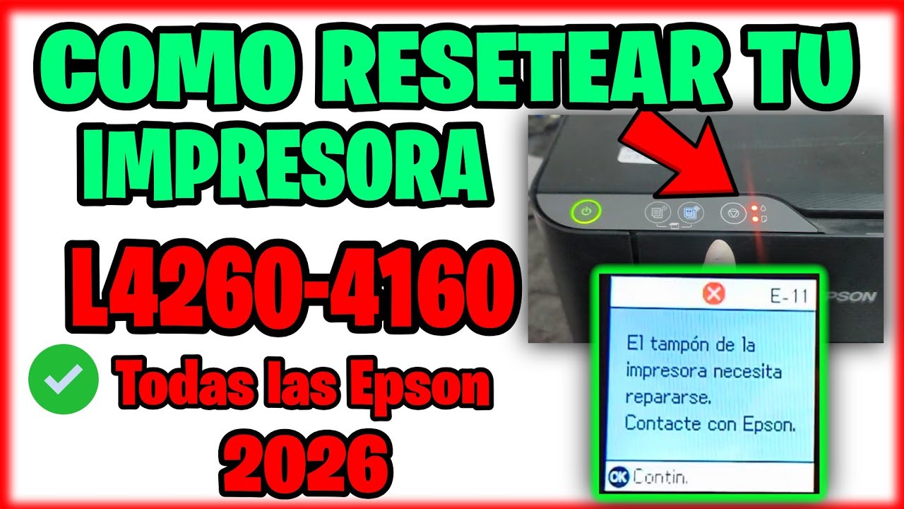 Epson L4260 Error E-11: El tampón necesita repararse | Solución (Almohadillas llenas + Reset)