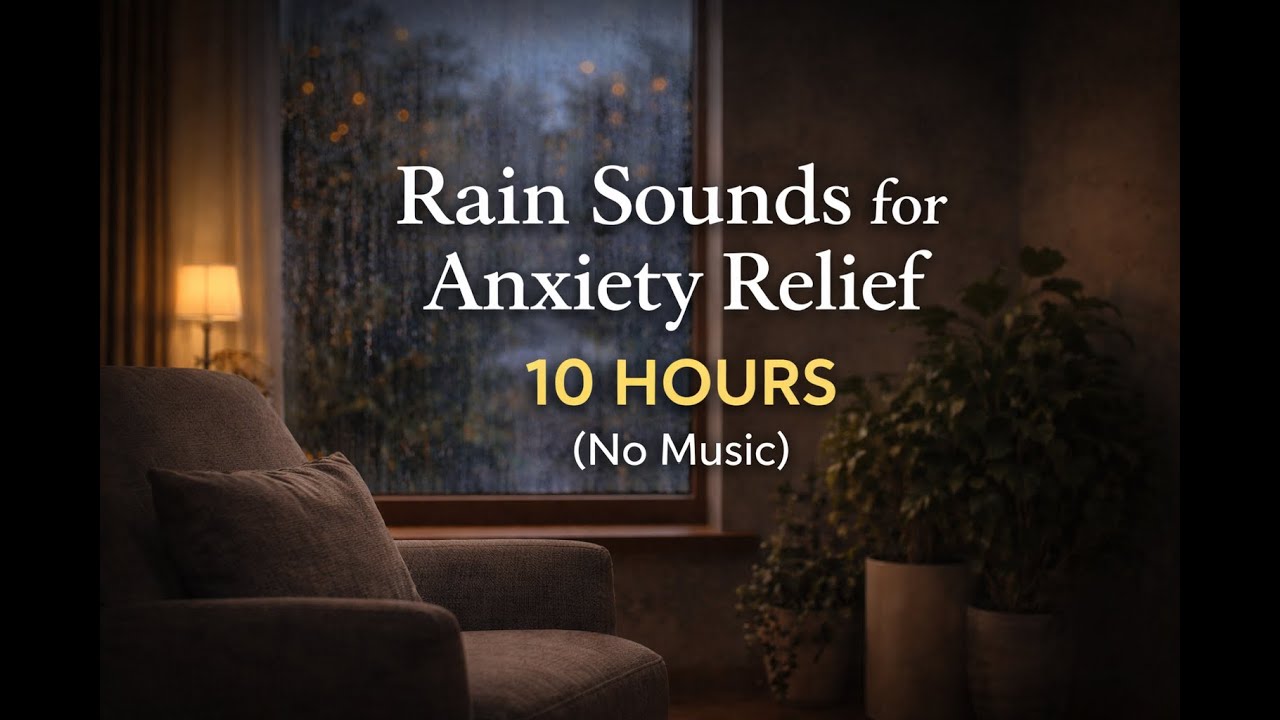 Rain Sounds for Anxiety Relief 🌧️ Calm Rain on Window | 10 Hours (No Music)
